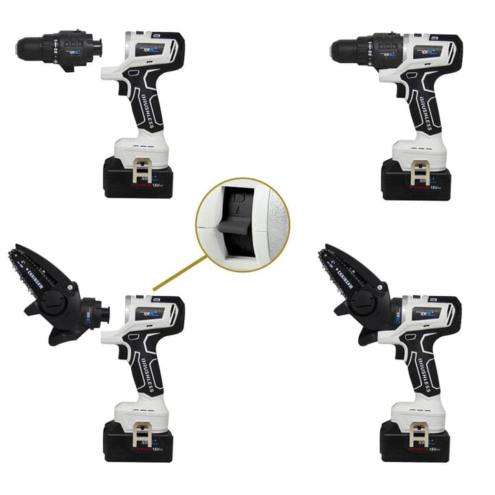 PowerMax Pro Kit 10 em 1  - Parafusadeira Furadeira Lixadeira Serra Martelete Elétrico Espatulas