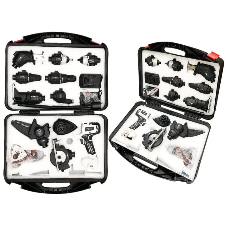 PowerMax Pro Kit 10 em 1  - Parafusadeira Furadeira Lixadeira Serra Martelete Elétrico Espatulas