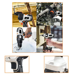 PowerMax Pro Kit 10 em 1  - Parafusadeira Furadeira Lixadeira Serra Martelete Elétrico Espatulas